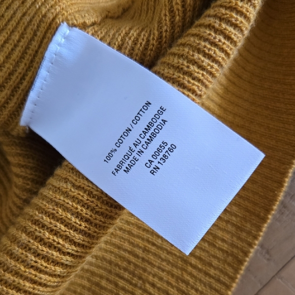 Reitmans Women's Mustard Yellow 3/4 Sleeve Cotton Top Sweater Size XXL - Picture 4 of 7